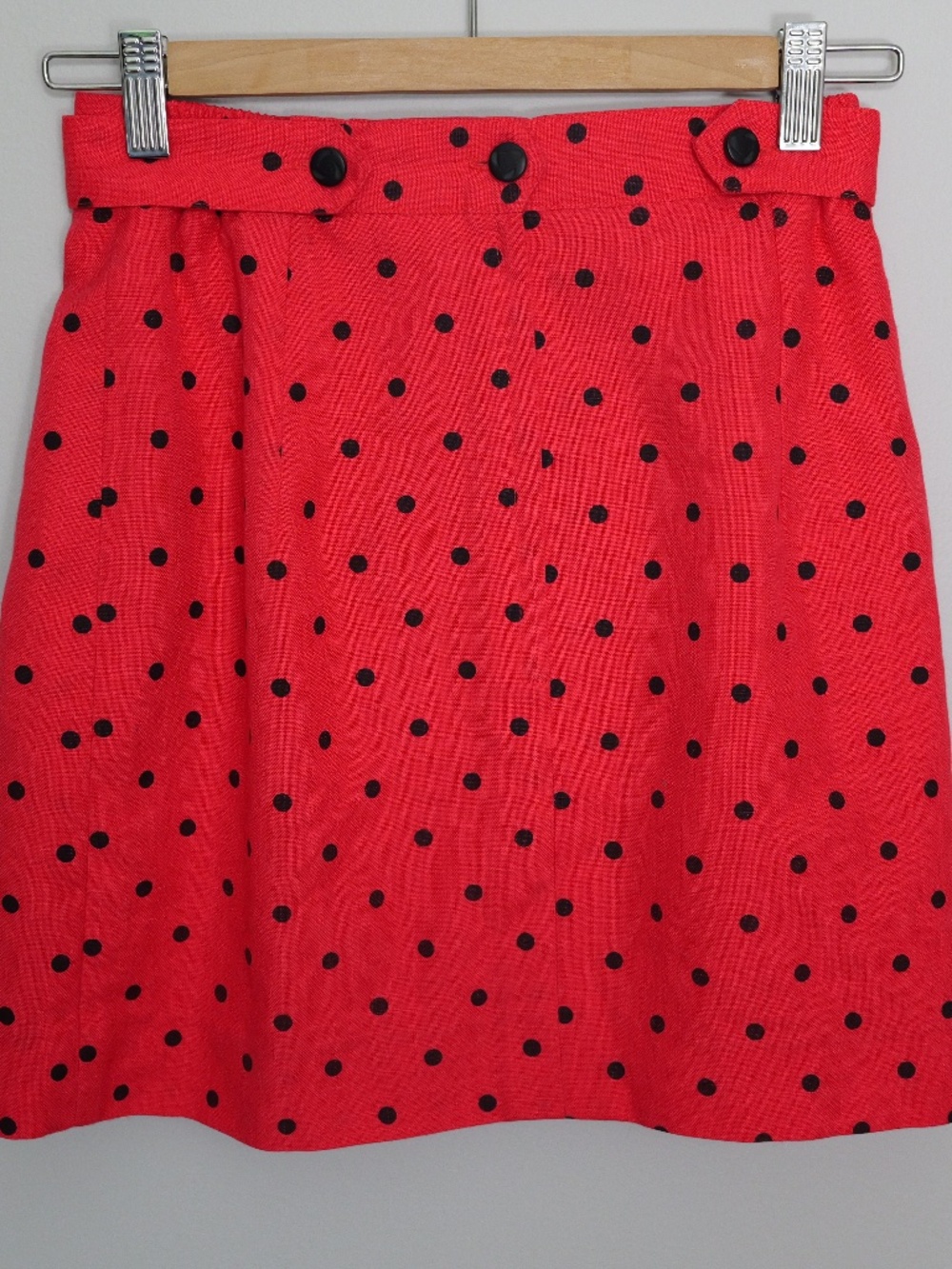 Vintage Braemar Petites Red Polka Dot Mini Skirt - Made in Canada